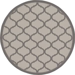 Outdoor Moroccan Gray 6' 0 x 6' 0 Round Rug
