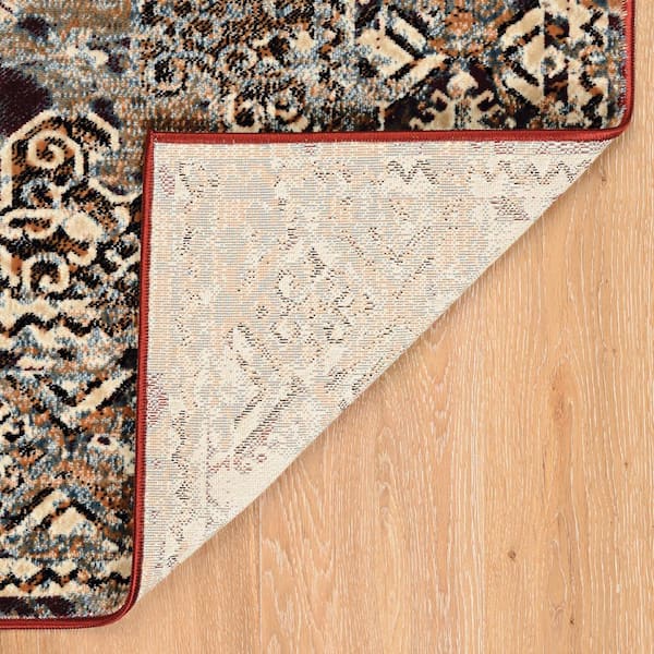 Crop Nain Beige and Blue 9 ft. x 12 ft. Area rug