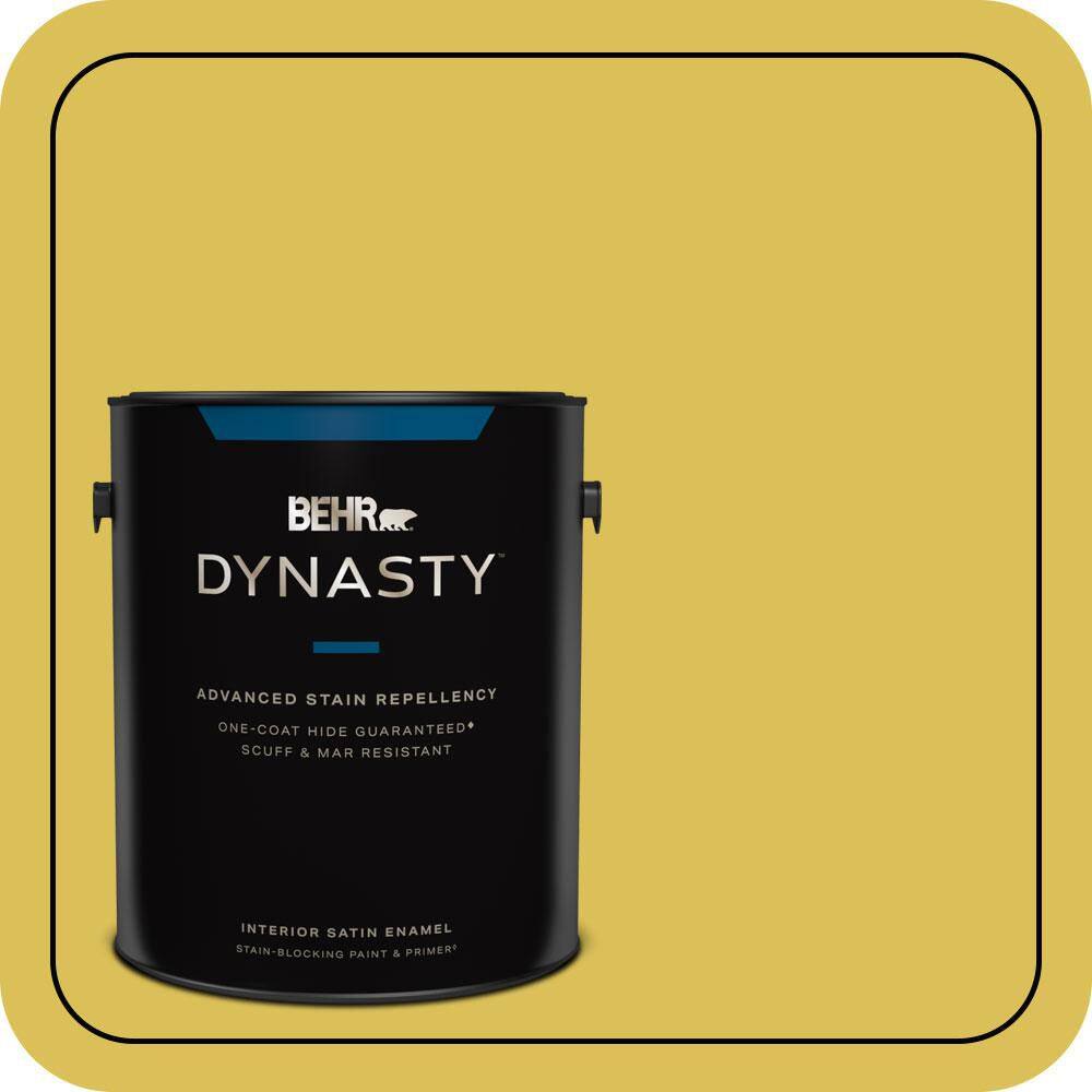 1 gal. #P320-6 Sulfur Yellow Satin Enamel Interior Stain-Blocking Paint and Primer price history on PriceWatchPro