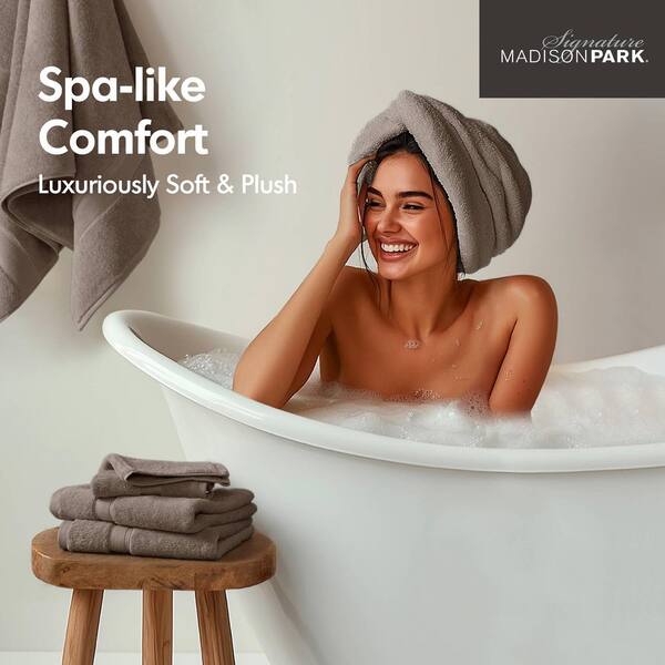 MADISON PARK Signature 800GSM 8-Piece Mocha Ultra-Soft 100