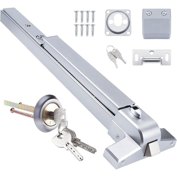 Stainless Steel Commercial Emergency Exit Panic Bar with Alarm for Wood Metal Doors Cuttable Length Safety Device