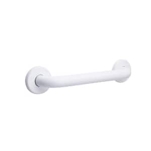 Straight 24 in. x 1.25 in. in. Concealed Flange Grab Bar in Powder White