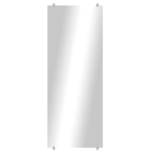 Modern Rustic (27in. W x 50in. H) Framless Rectangular Wall Mirror with Clear Clips