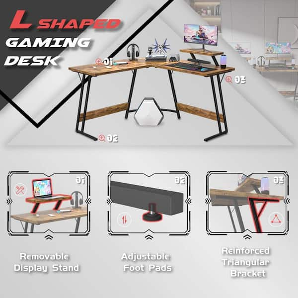 LACOO L Shaped Gaming Desk 51 in. Computer Corner Desk PC Gaming