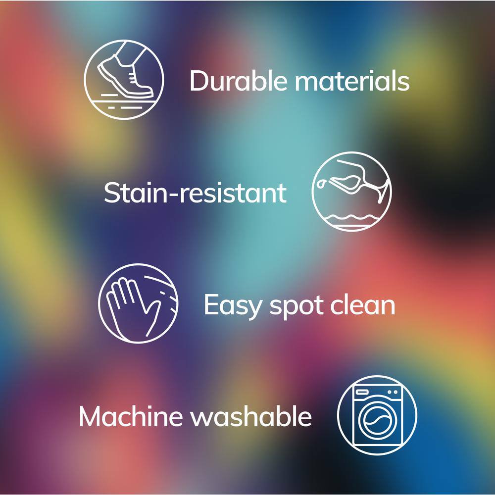 Vibrant Multicolor Synthetic Rectangular Washable Area Rug
