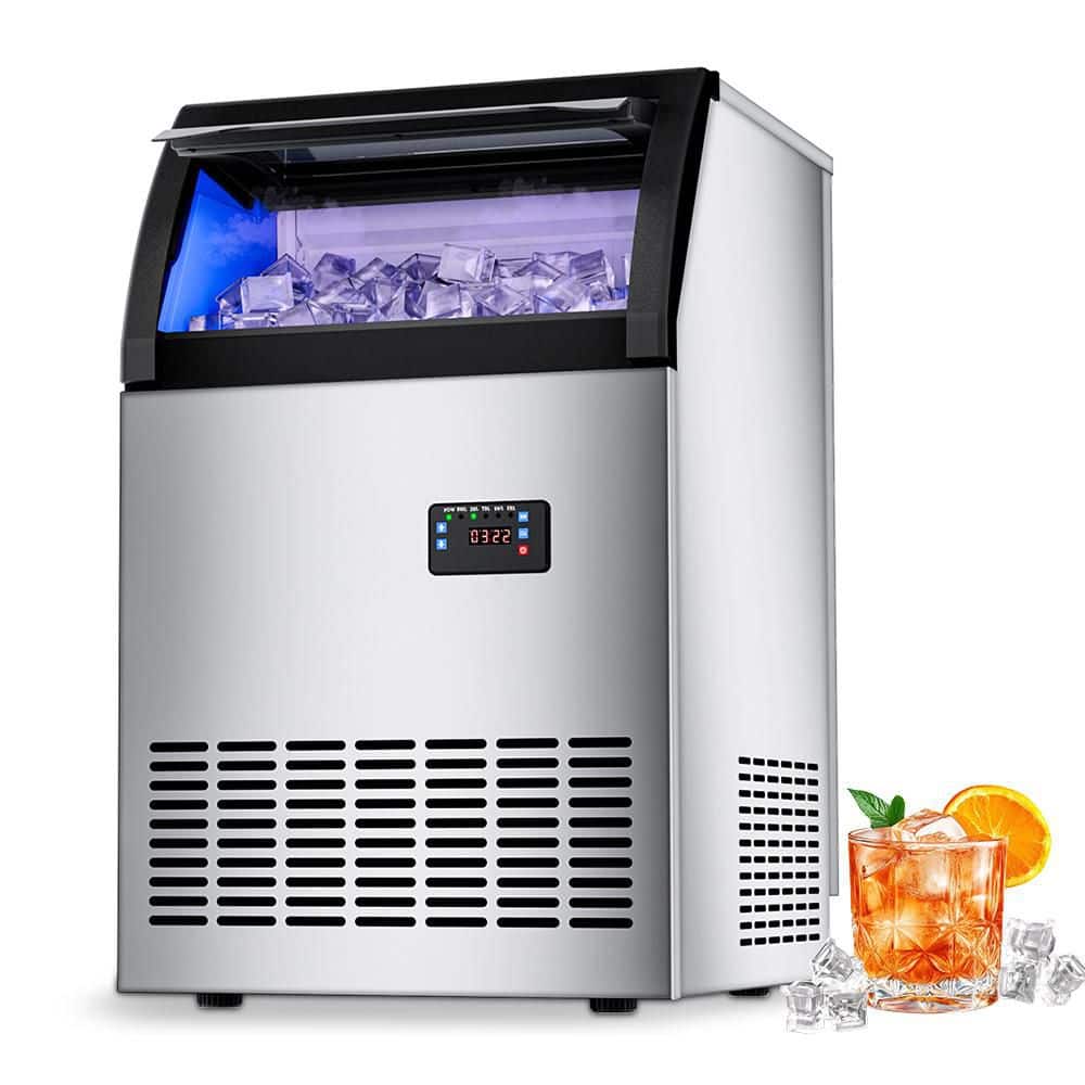 23.03 in. 130 lbs./Day Crystal Clear Commercial Freestanding/Built-In Full Size Cubes Ice Maker Ice in Stainless Steel