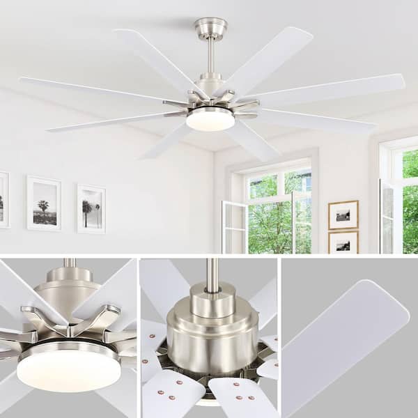 Sofucor 66 in. LED Indoor/Outdoor Nickel Smart Modern
