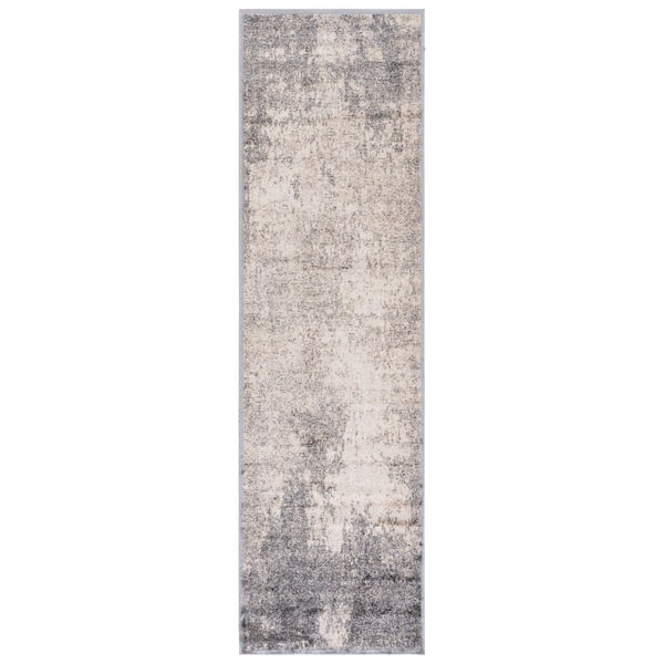 Atlas 2 ft. x 8 ft. Charcoal/Gray Distressed Runner Rug
