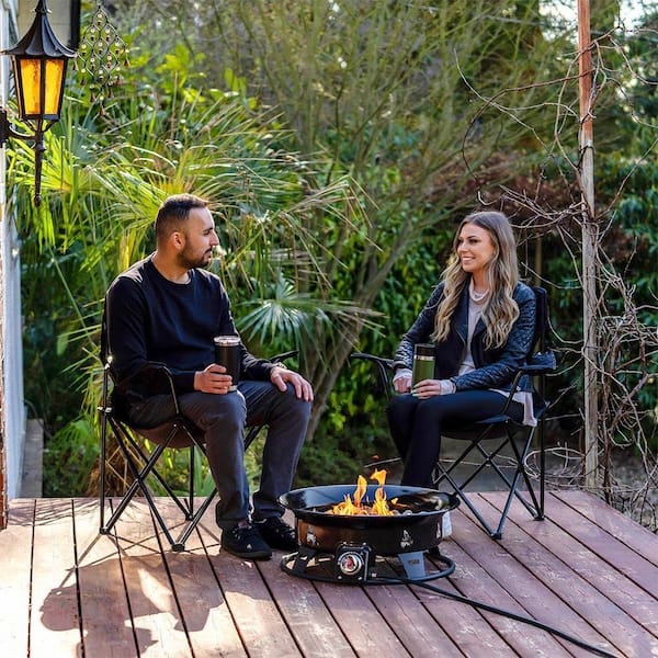 Outland Living Okanagan 24 in. Portable Outdoor Steel Propane Gas Fire Pit with Soft Cover OFB-875 - The Home Depot