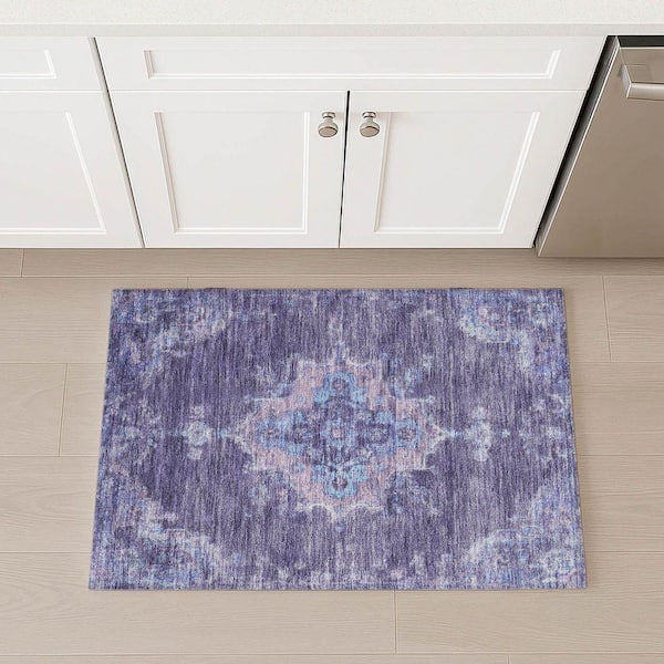 Chantille Machine Washable Indoor/Outdoor Abstract ACN2321 Purple 2 ft. x 3 ft. Accent Rug