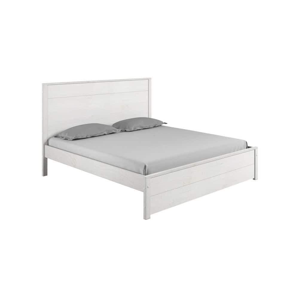 Hampton King Size Coastal White Pine Wood Bed