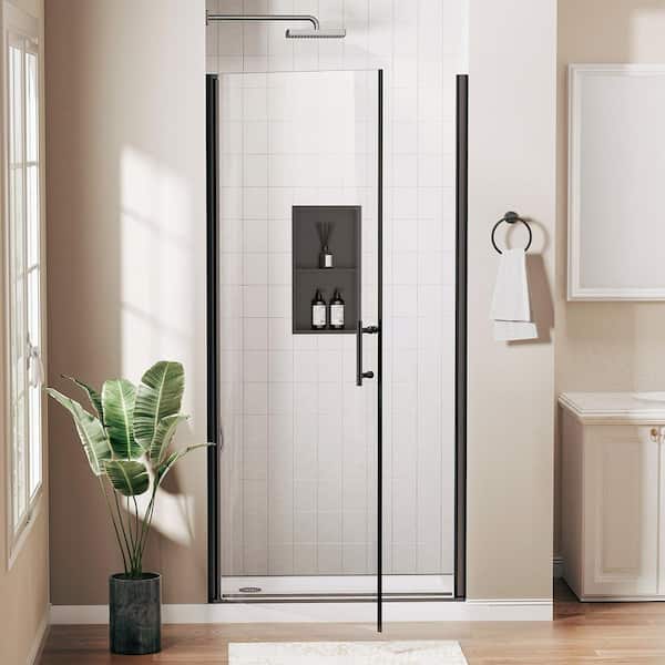 Peorsily 32-33 in. W x 72 in. H Pivot Swing Frameless Shower Door