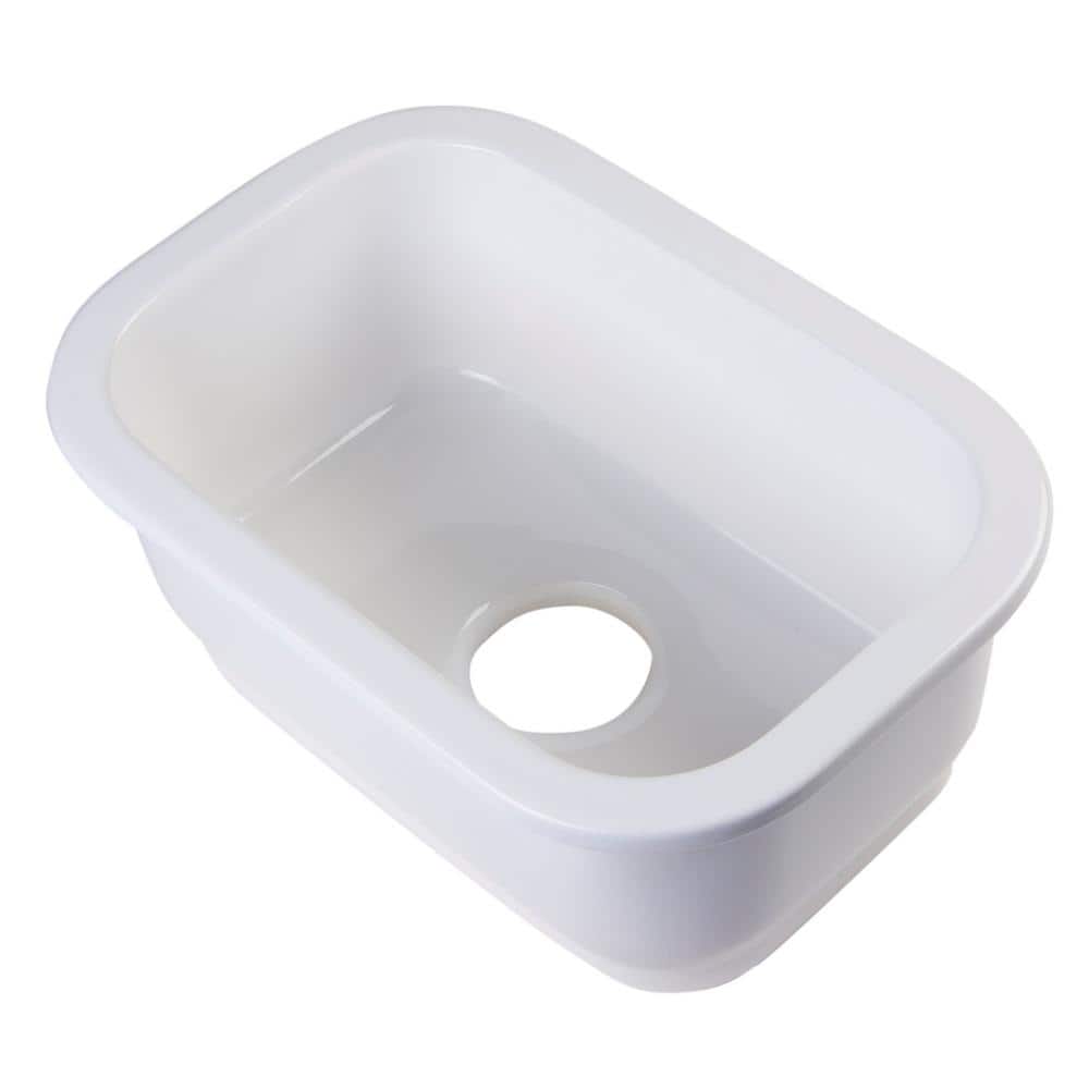 White Fireclay Undermount Single Bowl Kitchen Sink