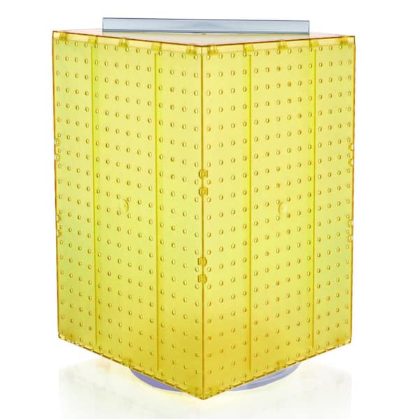 Azar Displays 20 in. H x 14 in. W Interlock Pegboard Tower on a Revolving Base in Yellow