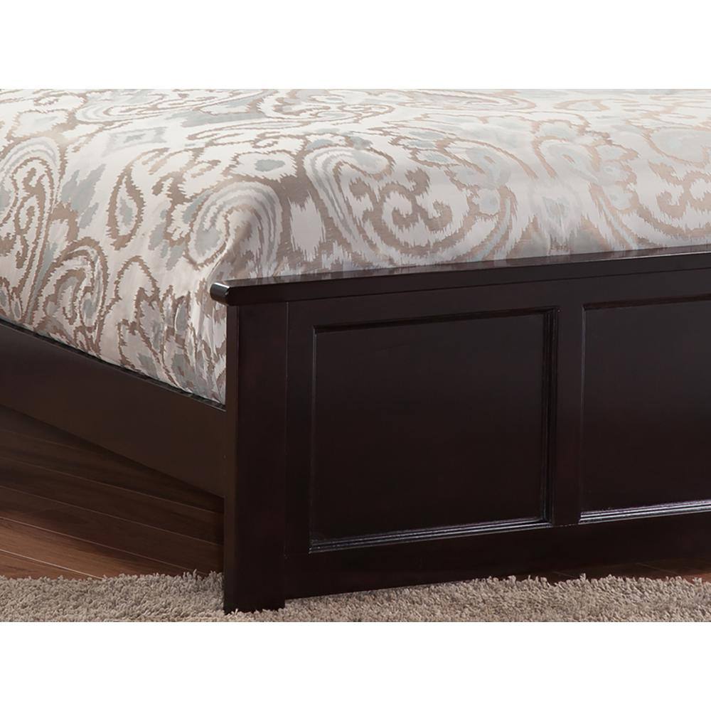 Madison Espresso King Solid Wood Platform Bed with Headboard