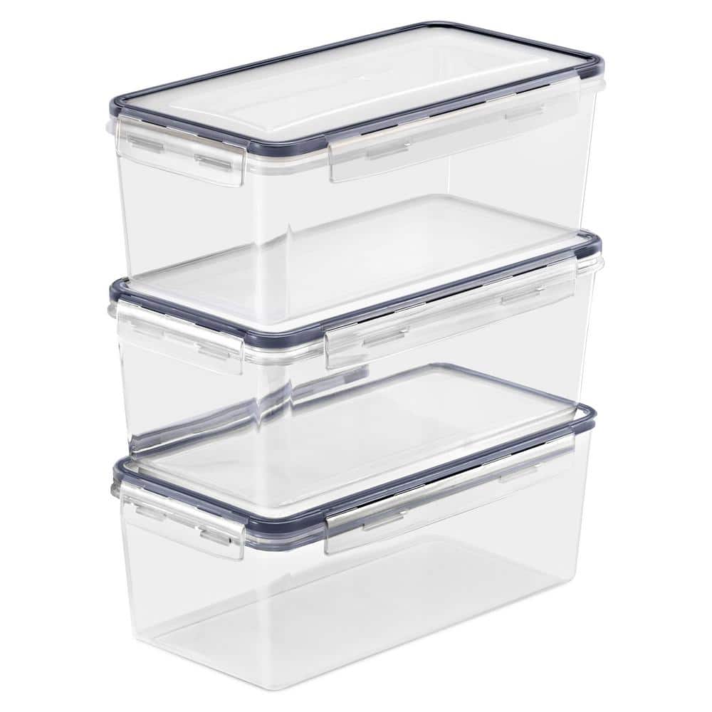 Clear Plastic Airtight Food Storage Containers Set of 3