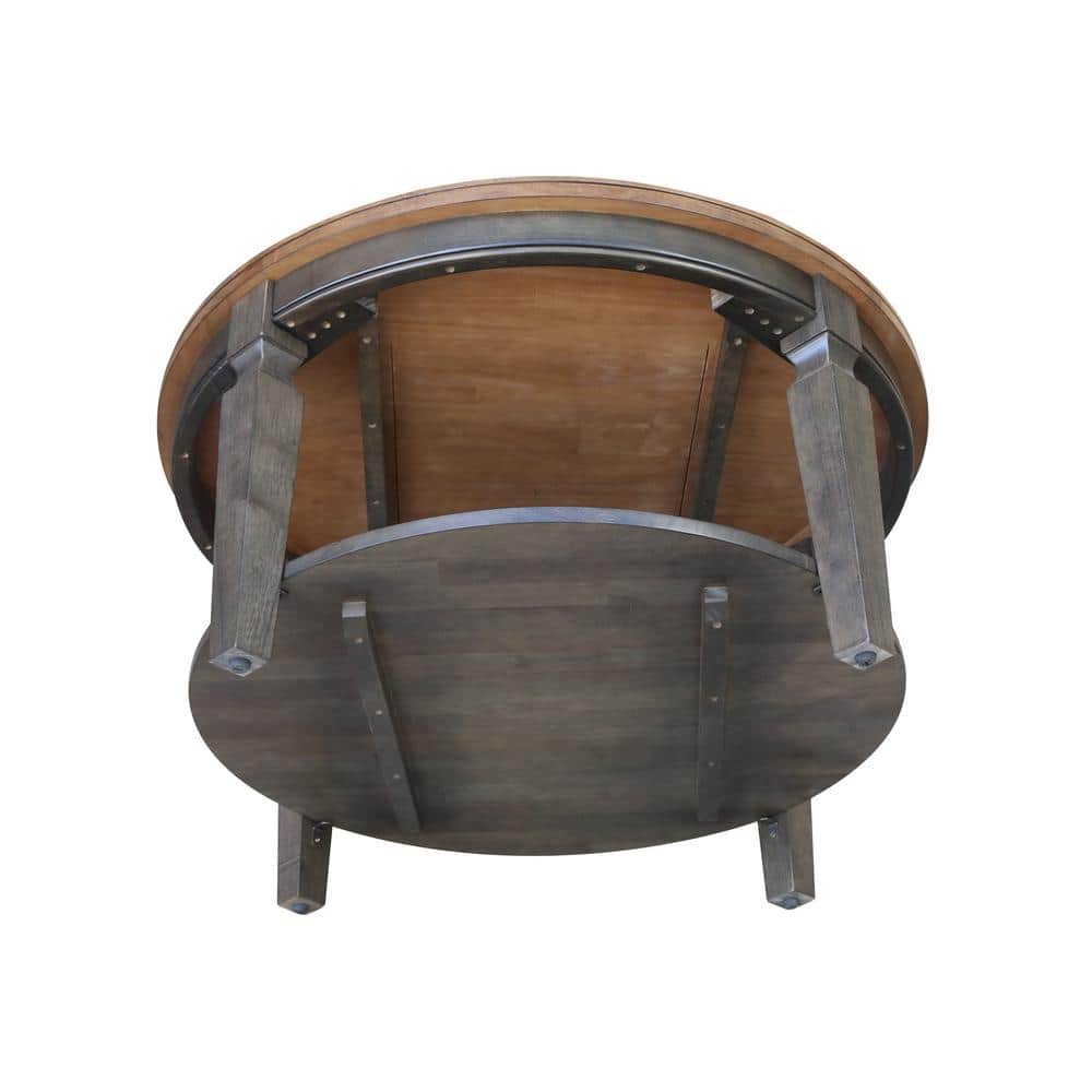 Vista Round Hickory and Washed Coal Wood Coffee Table