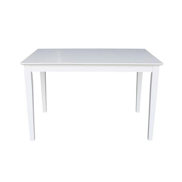International Concepts 30 in. x 48 in. Pure White Shaker Dining Table ...
