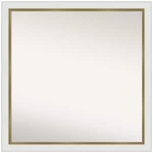 Eva White Gold Narrow 29 in. W x 29 in. H Square Non-Beveled Framed Wall Mirror in White