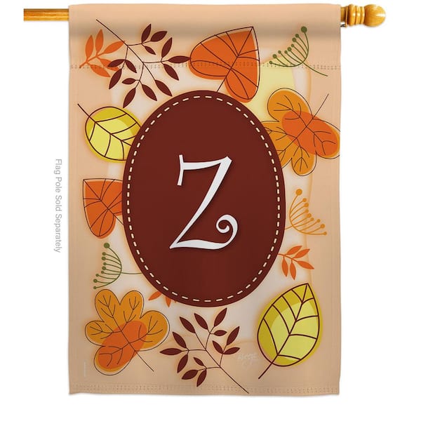 Breeze Decor 28 in. x 40 in. Autumn Z Initial Fall House Flag Double-Sided Decorative Vertical Flags