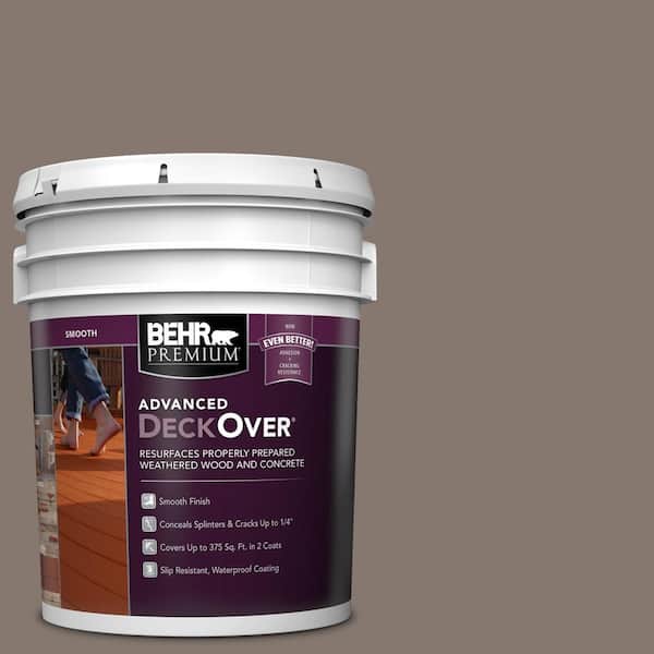 BEHR Premium Advanced DeckOver 5 gal. #SC-159 Boot Hill Grey Smooth Solid Color Exterior Wood and Concrete Coating