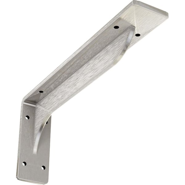 Ekena Millwork 2 in. x 5 1/4 in. x 12 in. Stainless Steel Embrey Steel Bracket