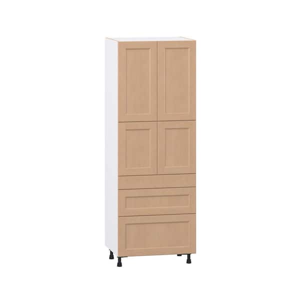 Lakewood Sugar Cookie Shaker Assembled Pantry Kitchen Cabinet 4 Doors with 5 Drawers (30 in. W x 84.5 in. H x 24 in. D)