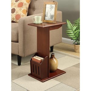 Designs2Go Abby Magazine Espresso 11 in. C Shape MDF End Table