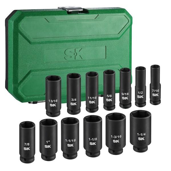 SK01352 1/2in Impact Deep Socket Set-SAE (13 Piece)