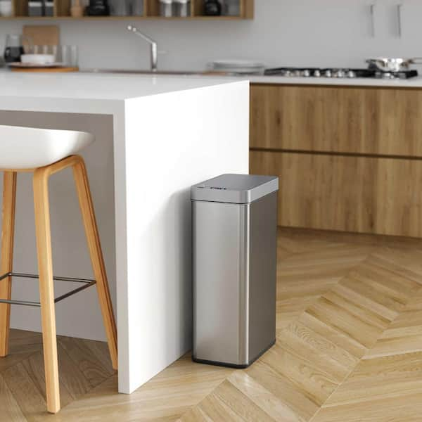 iTouchless 18 Gal. Stainless Steel Wings Open Sensor Trash Can 