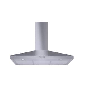 Siena 36 in. 350CFM Convertible Pyramid Wall Mount Range Hood in Stainless Steel with Charcoal Filters and LED Lighting