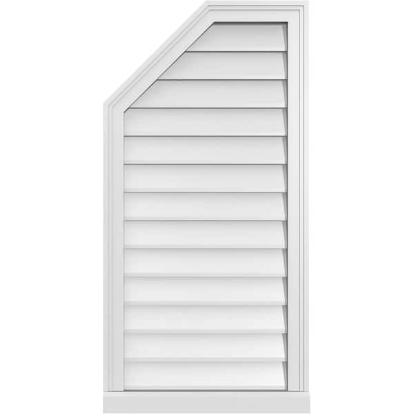 Ekena Millwork 20 in. x 40 in. Octagonal Surface Mount PVC Gable Vent: Decorative with Brickmould Sill Frame