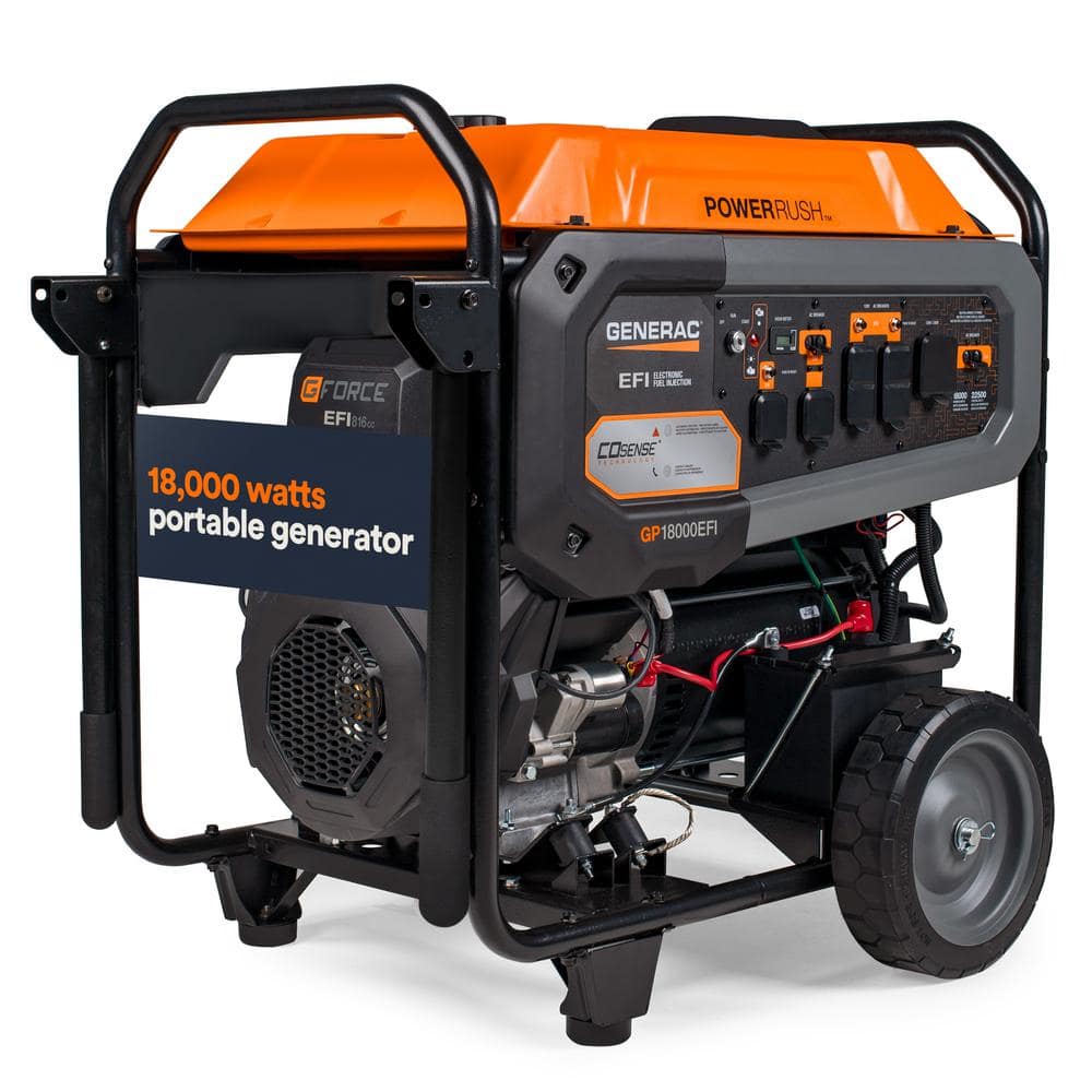 Generac 22500 18000 Watt Gas Portable Generator With Electric Start Gp18000e 8917 The Home 8422