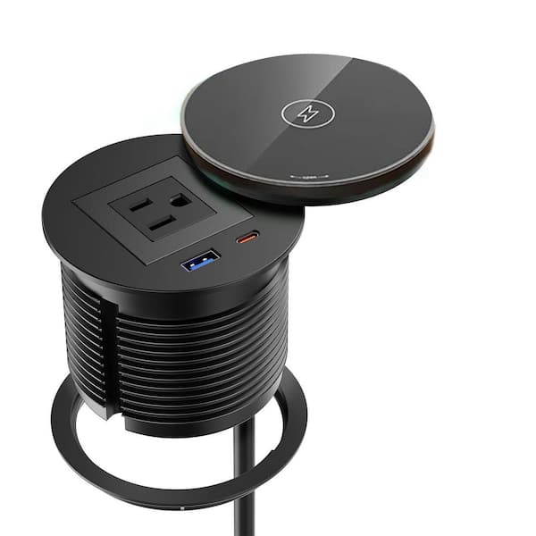OBJLGEV 6 ft. 1-Outlet 1-Ports USB-A 1-Ports USB-C Desk Power