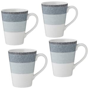 Colorscapes Layers Ash 12 fl. oz. Porcelain Mugs, (Set of 4)