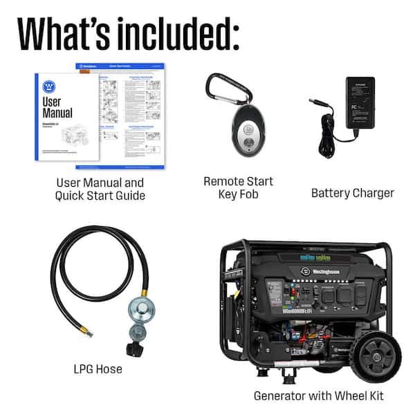 Westinghouse : WGEN6000DFC EFI 50 State Remote Electric Start 7500 / 6000 -Watt Dual Fuel Portable Generator