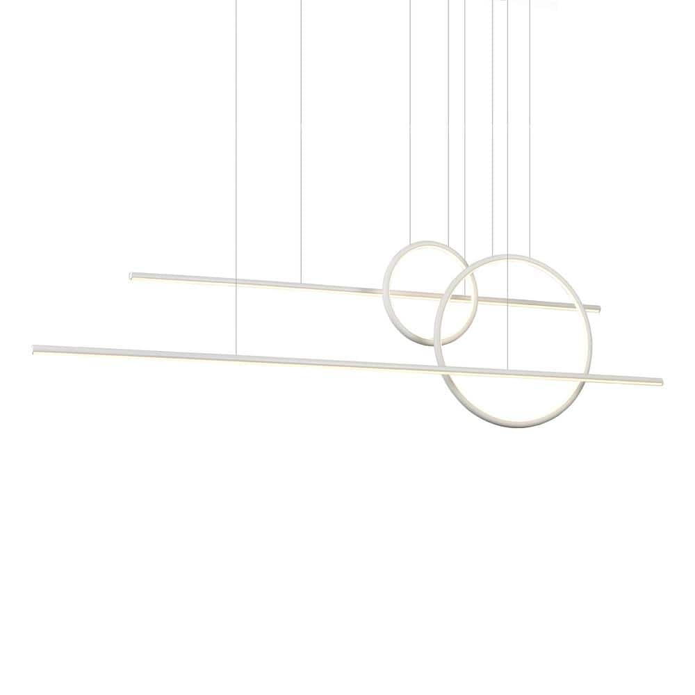 Chute Calypso 56" Modern White Aluminum LED Kitchen Island Pendant