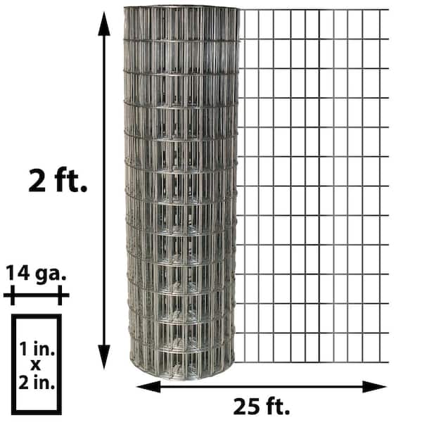 Fencer Wire 3 ft. x 50 ft. 14-Gauge Welded Wire Fence with Mesh 2 in. x 4  in. WB14-3X50M24 - The Home Depot