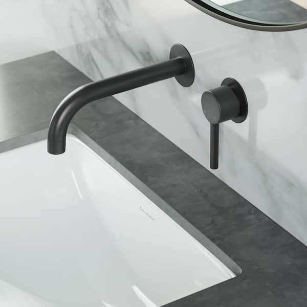 Swiss Madison Ivy Single-Handle Wall Mounted Faucet in Matte Black