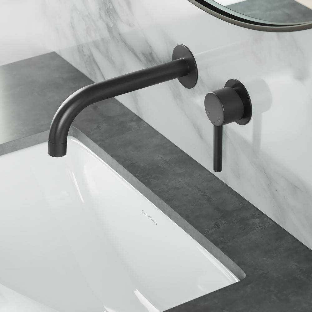 Ivy Matte Black Brass Single-Handle Wall-Mount Bathroom Faucet