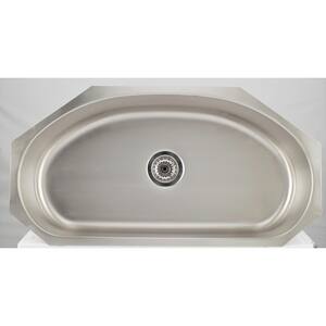 Stainless Steel 35.5 in. W Single Bowl Undermount Kitchen Sink