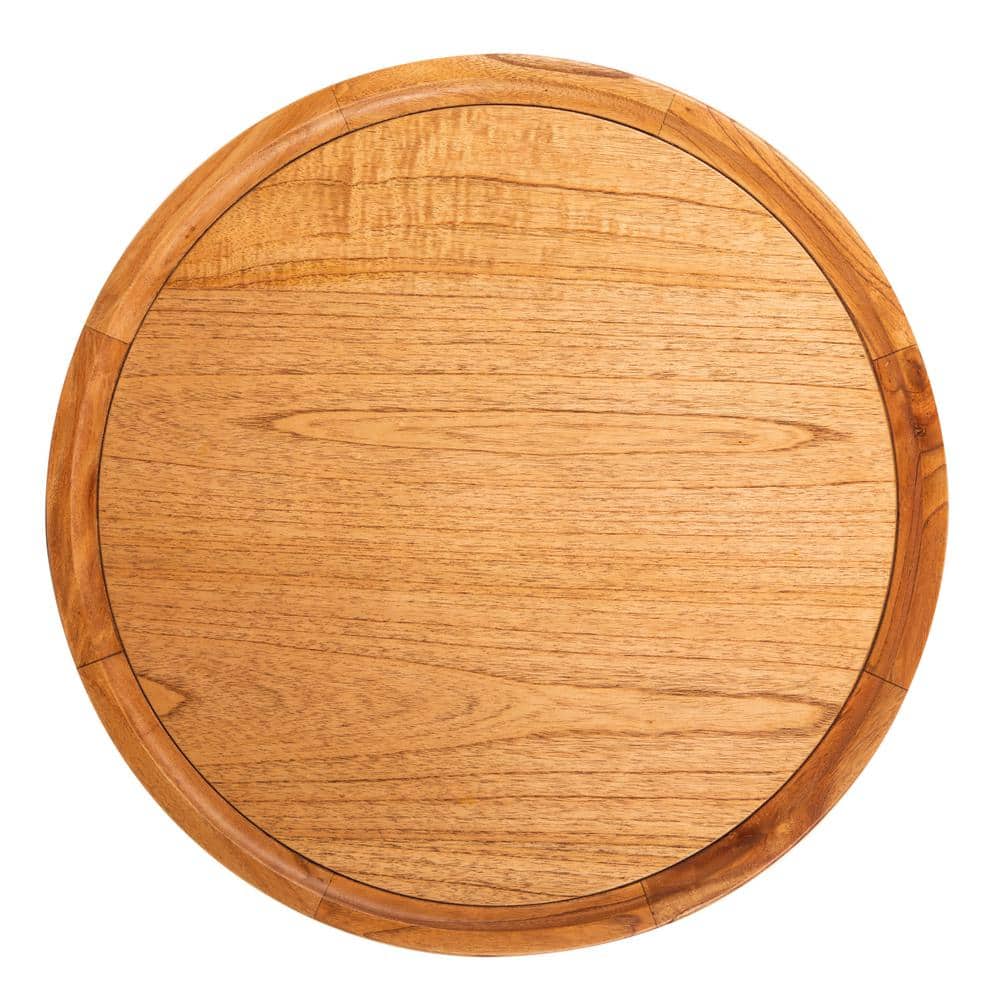 Transitional Natural Brown 28" Solid Wood Round Coffee Table
