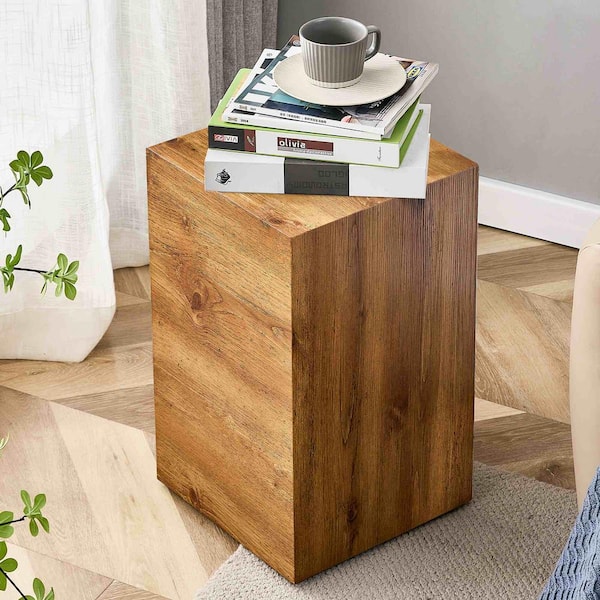 Polibi Modern 11.8 in. Natural Square Wood Coffee Table