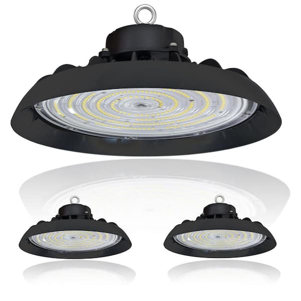 WYZM 12 in. 600-Watt Equivalent Integrated LED UFO Black High Bay