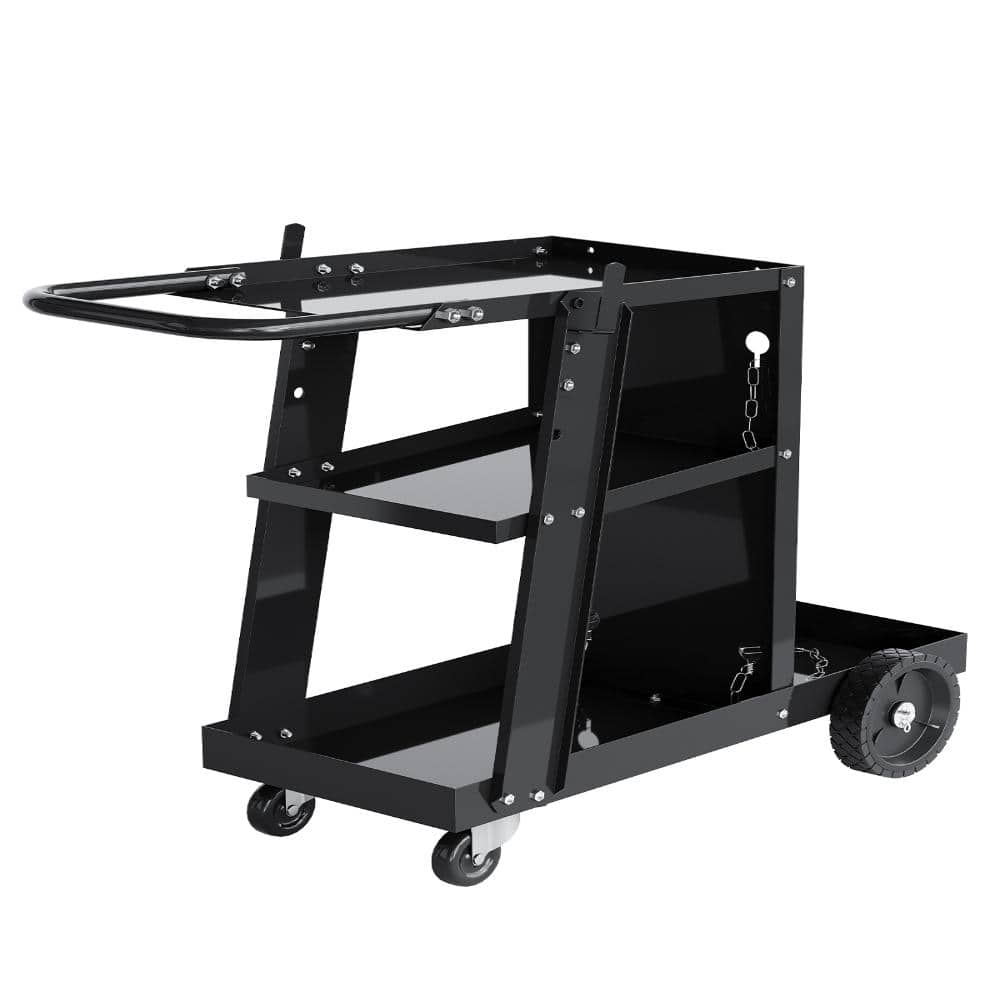 3-Tier Steel Welding Cart with Higher Handle, Industrial Welder Utility Cart for Workshop and Equipment Storage price history on PriceWatchPro