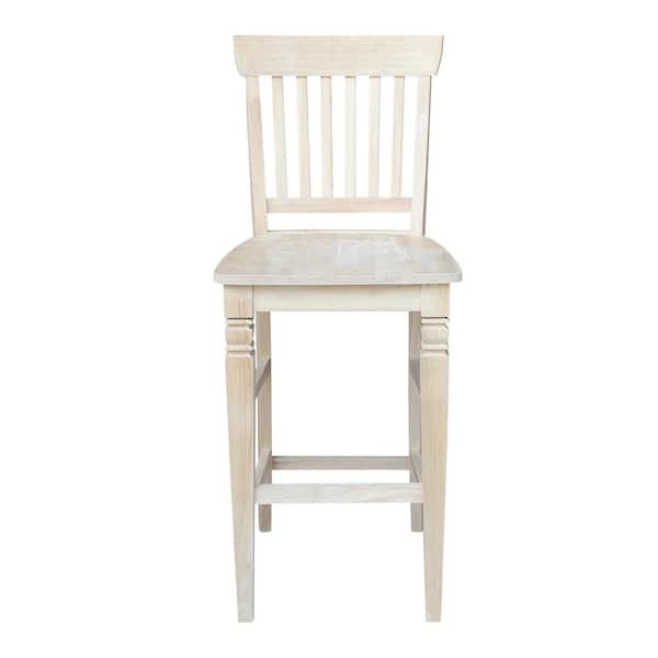 International Concepts Seattle 29.9 in. Unfinished Wood Bar Stool