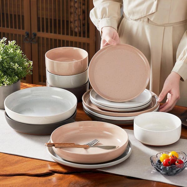vancasso 16-Piece Multicolored Stoneware Dinnerware Set Service