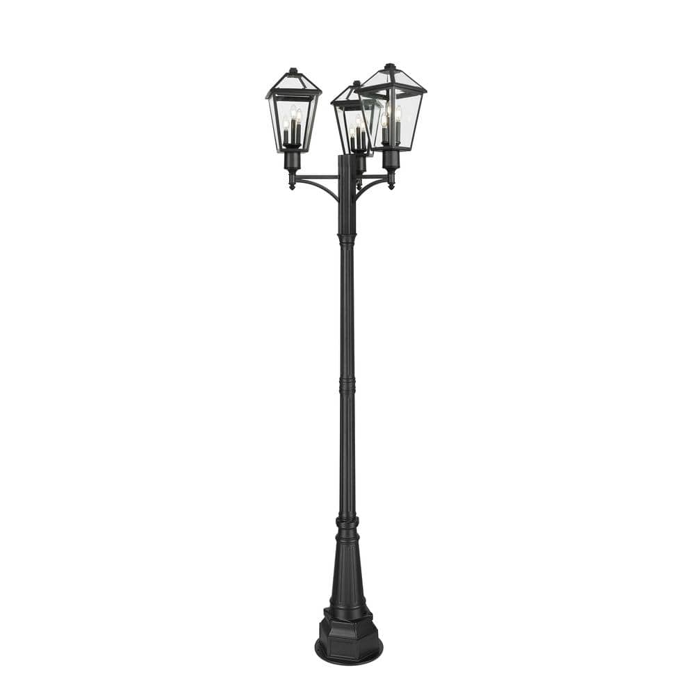 Talbot 9-Light Black Stainless Steel Hardwired Outdoor Marine Grade Post Li