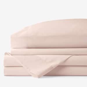 4-Piece Shell Solid 300-Thread Count Rayon Made From Bamboo Cotton Sateen King Sheet Set