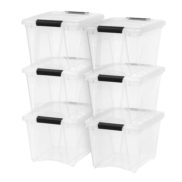 IRIS 19 Qt. Stack and Pull Storage Box in Clear (6-Pack)